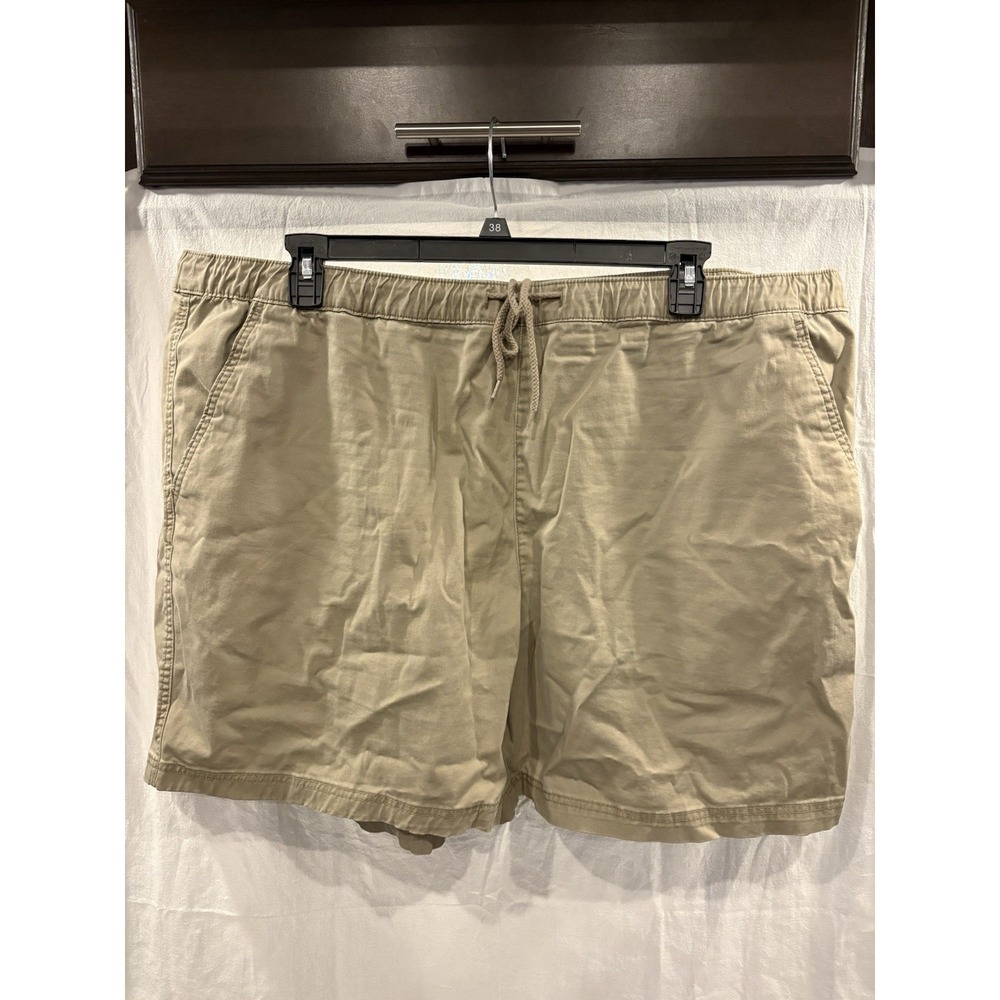 Magellan Outdoor Men's 3XL Khaki Elastic Waist Drawstring Shorts Casual Stretch